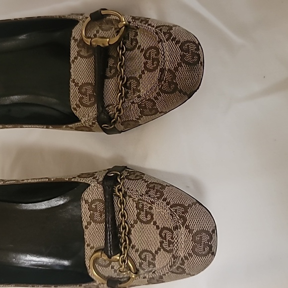 GUCCI VINTAGE 💯 AUTHENTHIC CLOTH HEEL SIZE 7B PRE-OWNED VERY GOOD COND - Picture 3 of 13